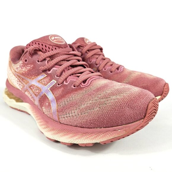 Asics Gel-Nimbus 23 Womens 8 Pink White Cushioned Running Shoes Comfort 1012A885 - Picture 1 of 16